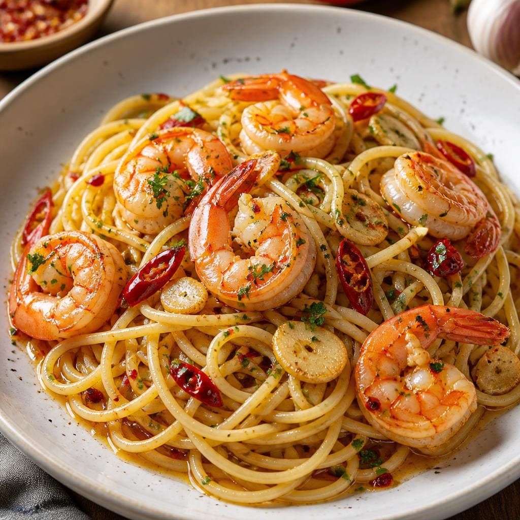 Prawn Aglio Spaghetti Turning Point